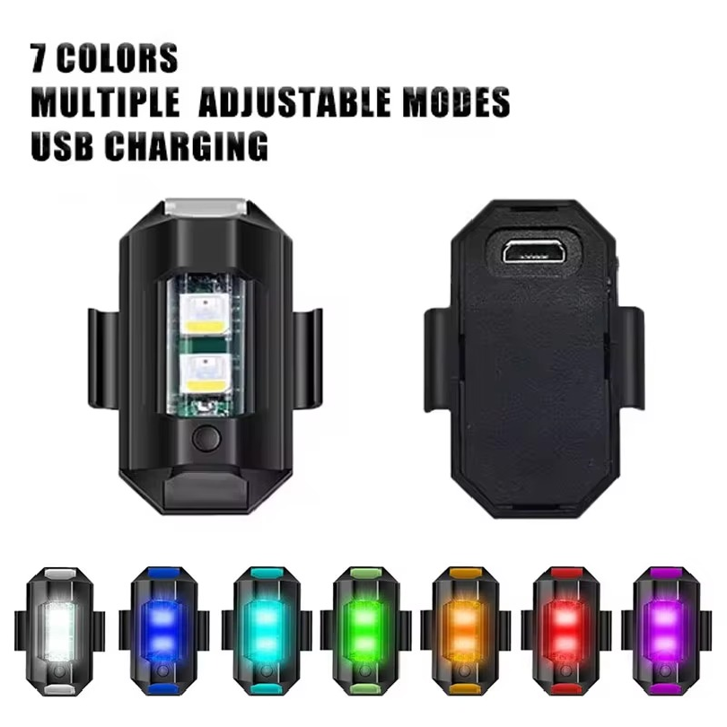 Drone Led Light - Universele LED Stroboscooplichten Motorfiets Anti-Botsingswaarschuwingslamp USB